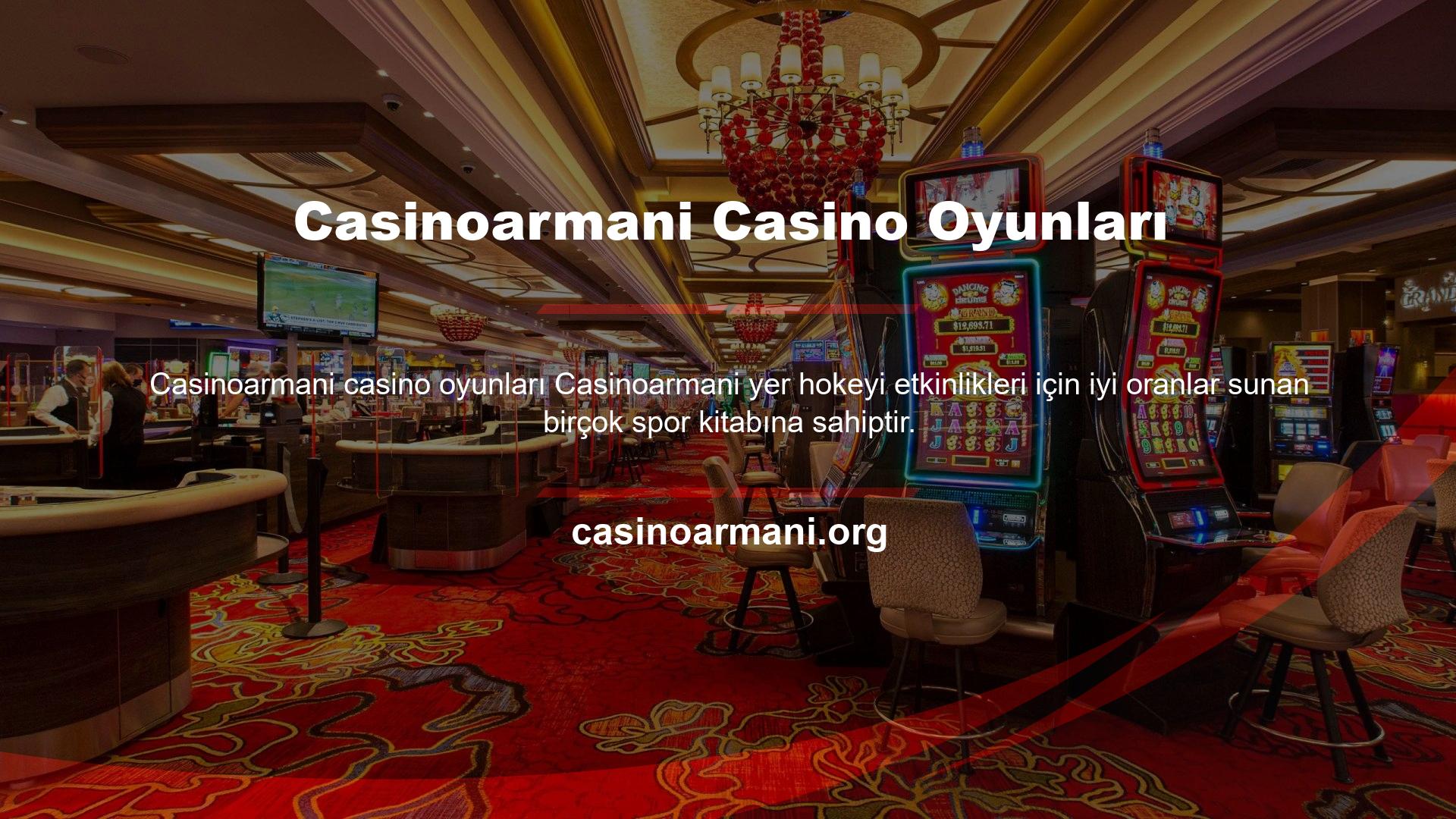 Casinoarmani son derece düşük komisyonları, gelişmiş para yatırma yöntemleri, göz alıcı bisiklet ödülleri ve oyun deneyimleri ve hizmetleri ile birçok casino oyununda rakipsizdir